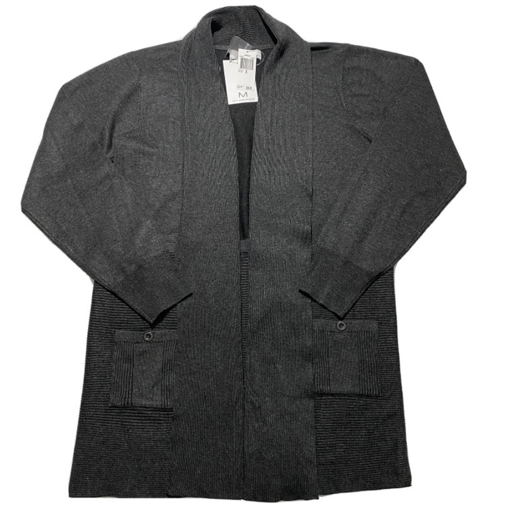 MAGASCHONI WOMEN’s Two-Toned Black Knit Open Cardigan Size XLarge, NWT $78
